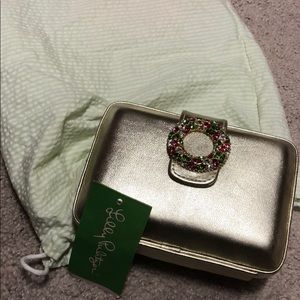 Lilly Pulitzer gold clutch